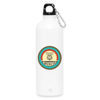 Wildschwein Vintage Design - Trinkflasche mit Karabiner 750 ml - Weiß - Vorne