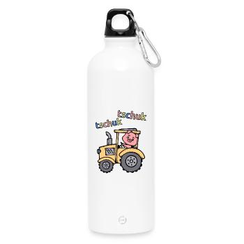 Traktor Ackerbau Spruch Landmaschinen Landwirt - Trinkflasche mit Karabiner 750 ml - Weiß - Vorne