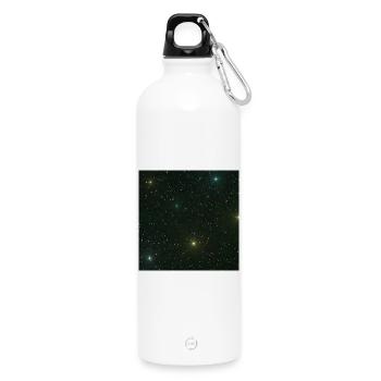 wunderschöne Naturdesigns, Sternenmuster Grüntöne - Trinkflasche mit Karabiner 750 ml - Weiß - Vorne