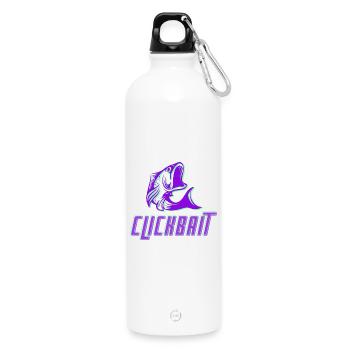 Appât à clics - Gourde en inox avec mousqueton 750 ml - blanc - Devant
