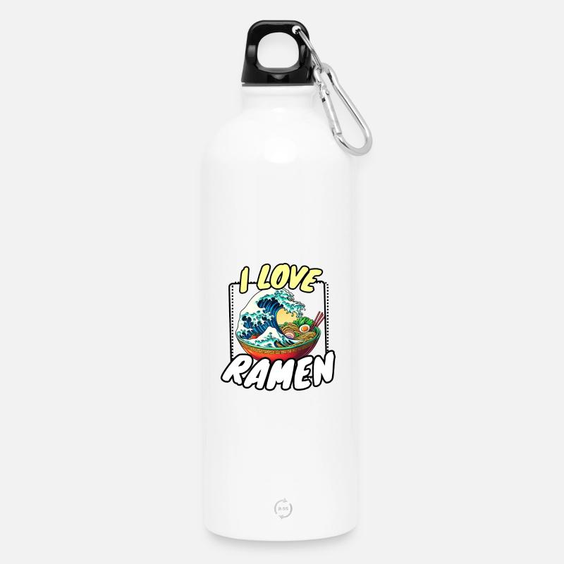 Ich liebe Ramen - Trinkflasche mit Karabiner 750 ml - Weiß