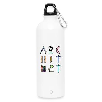 Architect Profession Saying Job Career Supervisor - Water Bottle with carabiner 750 ml - white - Front