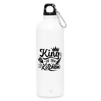 Roi de la cuisine - Gourde en inox avec mousqueton 750 ml - blanc - Devant