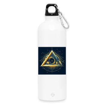 Dreieck im goldenen Schnitt - Trinkflasche mit Karabiner 750 ml - Weiß - Vorne