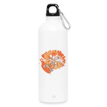 Cooler Style für Skateboarder auf der Halfpipe - Trinkflasche mit Karabiner 750 ml - Weiß - Vorne