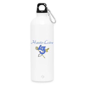 Haute-Loire - Gourde en inox avec mousqueton 750 ml - blanc - Devant
