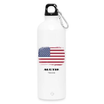 Austin, Texas, États-Unis - Gourde en inox avec mousqueton 750 ml - blanc - Devant