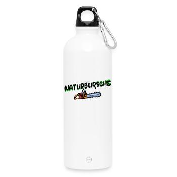 Solid Yard Wood Saw Statement Lumberjack Forestry - Water Bottle with carabiner 750 ml - white - Front