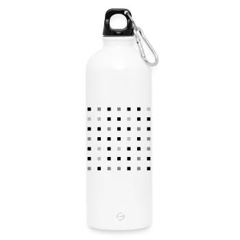 Square Grid - Water Bottle with carabiner 750 ml - white - Front