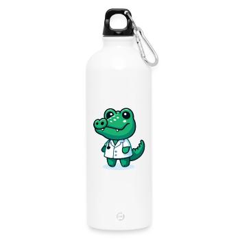 Doc Gator: Der Heiler des Sumpflandes - Trinkflasche mit Karabiner 750 ml - Weiß - Vorne