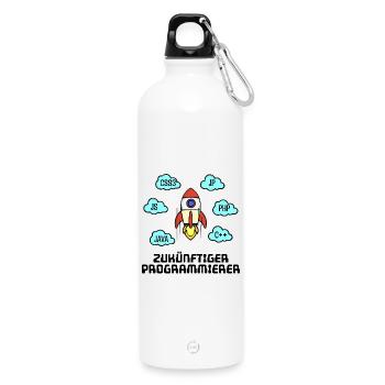 Css Code Developer C++ Java Php Programmierer - Trinkflasche mit Karabiner 750 ml - Weiß - Vorne