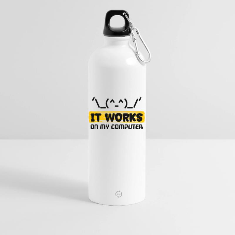 Coden Scripting Computer Geek Developer Statement Water Bottle with carabiner 750 ml