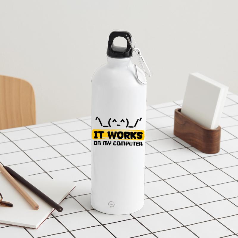 Coden Scripting Computer Geek Developer Statement Water Bottle with carabiner 750 ml