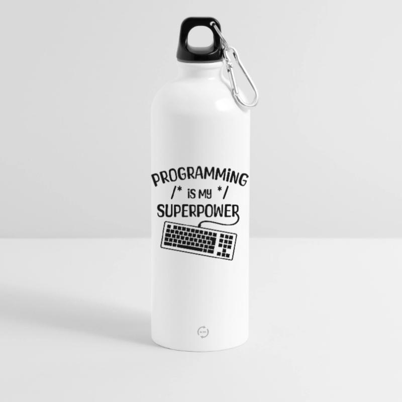Computer Freak Statement Developer Programmer Water Bottle with carabiner 750 ml