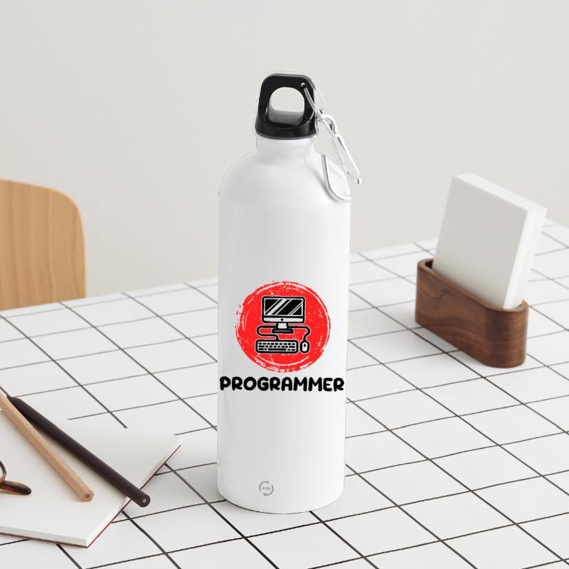 Développeur informatique Programmeur Code Scripting Gourde en inox avec mousqueton 750 ml