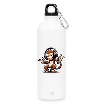 The Mix Master Monkey - Water Bottle with carabiner 750 ml - white - Front