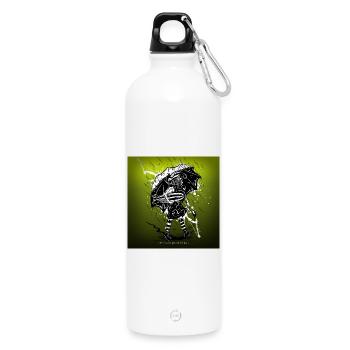 school's out for war - Water Bottle with carabiner 750 ml - white - Front