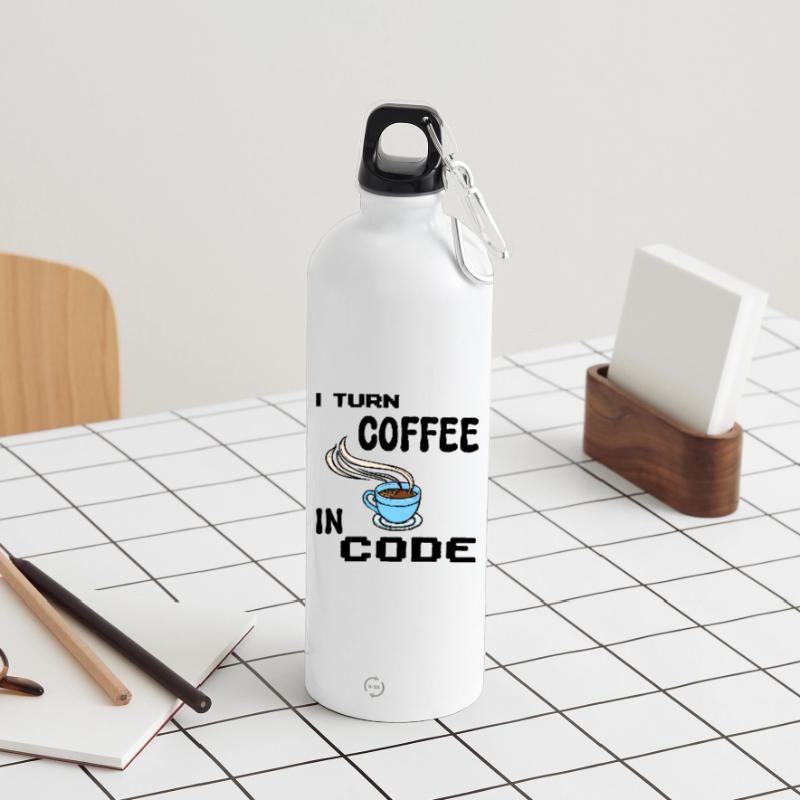 Code Programmer Scripting Statement Developer Water Bottle with carabiner 750 ml