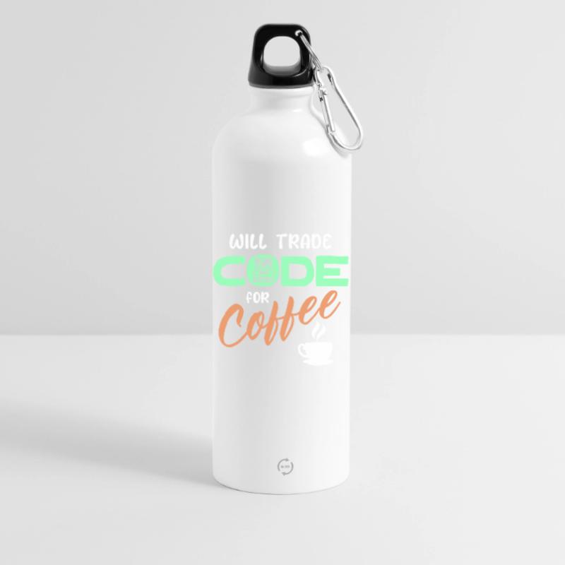 Programmeur, Développeur, Instruction de code, Ordinateur Gourde en inox avec mousqueton 750 ml