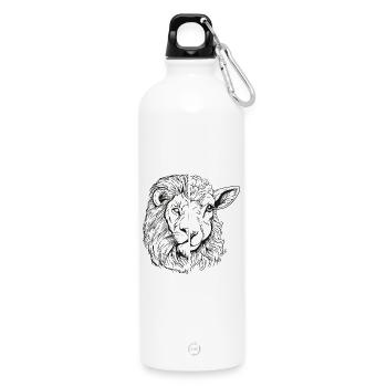 Löwe und Lamm - Trinkflasche mit Karabiner 750 ml - Weiß - Vorne