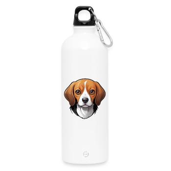adorable beagle - Gourde en inox avec mousqueton 750 ml - blanc - Devant