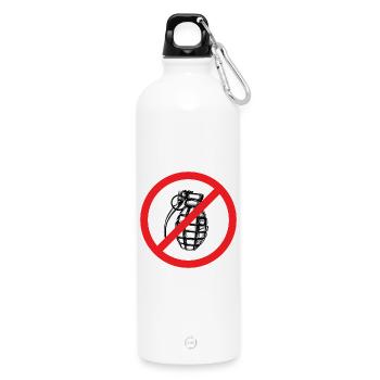Stop War / Grenade interdite ! - Gourde en inox avec mousqueton 750 ml - blanc - Devant