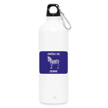 Seltsames Zebra - Trinkflasche mit Karabiner 750 ml - Weiß - Vorne