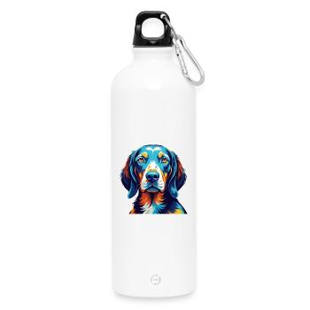 Polnische Jagdhunderasse Bunte Karikatur Kawaii - Trinkflasche mit Karabiner 750 ml - Weiß - Vorne