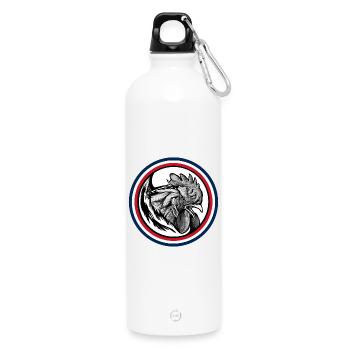 FREEBEAST Rooster Blue, White & Red - Water Bottle with carabiner 750 ml - white - Front