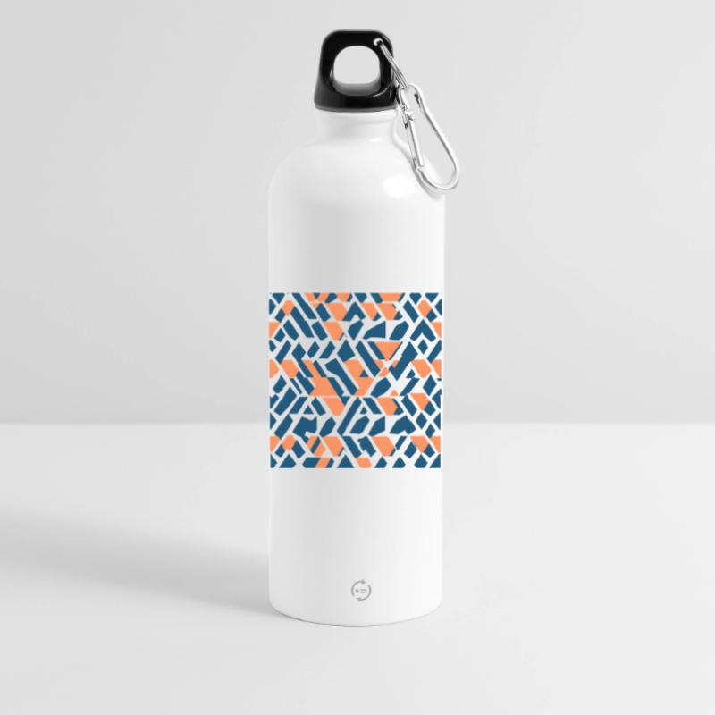 Dream Patterns 5 Coral Navy Abstract Dream Pattern Water Bottle with carabiner 750 ml
