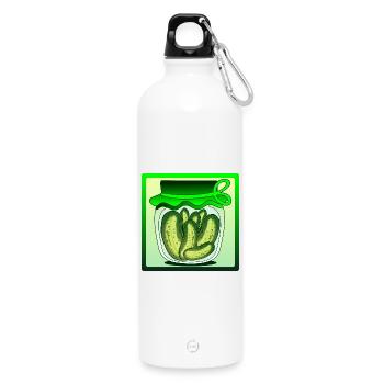 CORNICHONS, CORNICHONS, SALADE DE CONCOMBRE, CONCOMBRE - Gourde en inox avec mousqueton 750 ml - blanc - Devant
