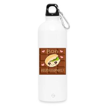 Bon rétablissement - Chocolat aux Pistaches - Gourde en inox avec mousqueton 750 ml - blanc - Devant