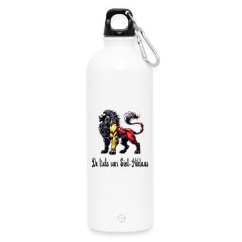 Sint-Niklaas lion flag design - Water Bottle with carabiner 750 ml - white - Front