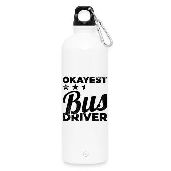 Chauffeur de bus médiocre - Gourde en inox avec mousqueton 750 ml - blanc - Devant