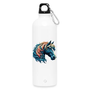 Pferd - Trinkflasche mit Karabiner 750 ml - Weiß - Vorne