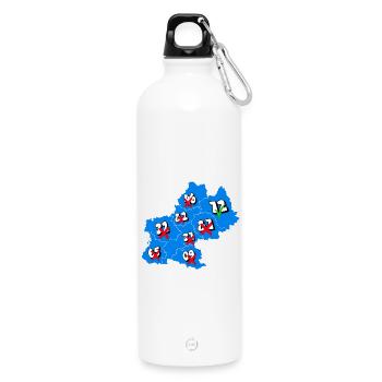 Région Midi-Pyrénées - Gourde en inox avec mousqueton 750 ml - blanc - Devant