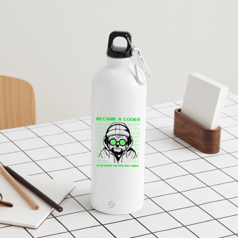 Devenu codeur – Hacker Dog Binary Look Gourde en inox avec mousqueton 750 ml