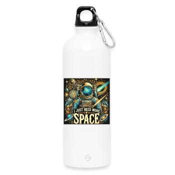 MORE SPACE - Trinkflasche mit Karabiner 750 ml - Weiß - Vorne