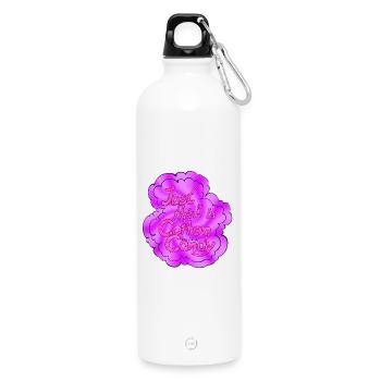 Barbe à papa Violet-Rose - Gourde en inox avec mousqueton 750 ml - blanc - Devant