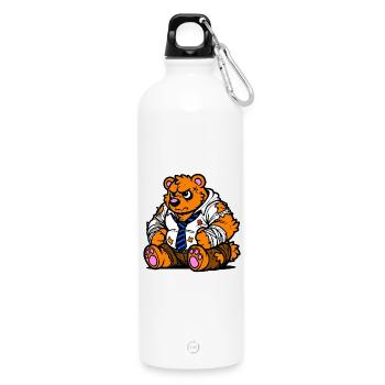 Ours de bureau - Gourde en inox avec mousqueton 750 ml - blanc - Devant