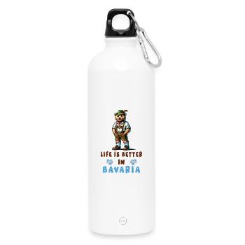 Bayerischer Bär - Trinkflasche mit Karabiner 750 ml - Weiß - Vorne
