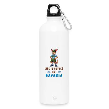 Bayerisches Känguru - Trinkflasche mit Karabiner 750 ml - Weiß - Vorne