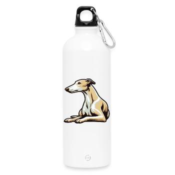 Windhund - Trinkflasche mit Karabiner 750 ml - Weiß - Vorne
