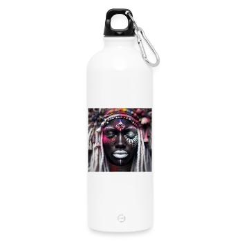 Divinité Africaine - Gourde en inox avec mousqueton 750 ml - blanc - Devant