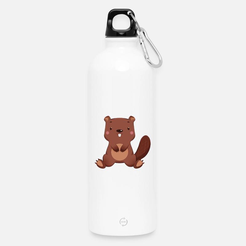 Castor - Gourde en inox avec mousqueton 750 ml - blanc