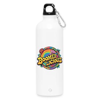 Boomerlicious - Water Bottle with carabiner 750 ml - white - Front