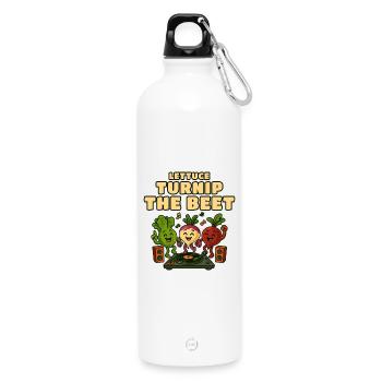 Lettuce Turnip Beet DJ Groove - Water Bottle with carabiner 750 ml - white - Front