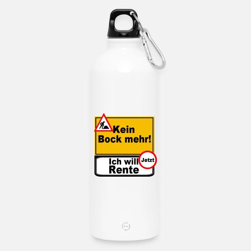 Plus d’envie de prendre sa retraite maintenant - Gourde en inox avec mousqueton 750 ml - blanc