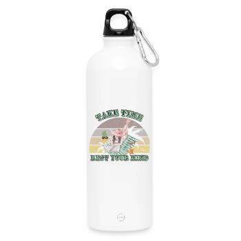 Pause Estivale Relaxante - Gourde en inox avec mousqueton 750 ml - blanc - Devant