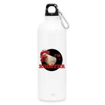 Individuelles Hahn-Design für einzigartigen Stil - Trinkflasche mit Karabiner 750 ml - Weiß - Vorne